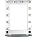 Hiker 12 Dimmer Light Piece Body and Glass Base Hollywood Vanity Makeup Wall Mount Mirror Table Top, White (HKL4301PCWH)