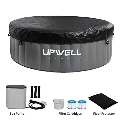 UPWELL Inflatable Hot Tub Spa 71 x 26 Inch 4 Person Portable Hot Tub