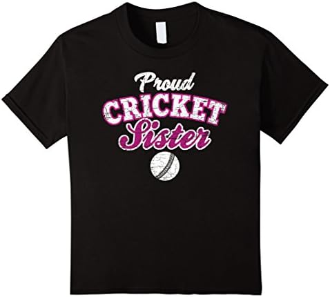 Kids Cricket Sister Shirt: Funny Adult Or Toddler Sibling Gift 8 Black