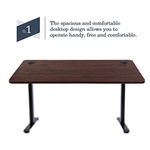 Sunon Rectangle Laminate Table Top 55''x27.5'' Universal Wood Table Top for Home Office Desk/Sit Stand Desk/Computer Desk/Gaming Desk (Cherry)