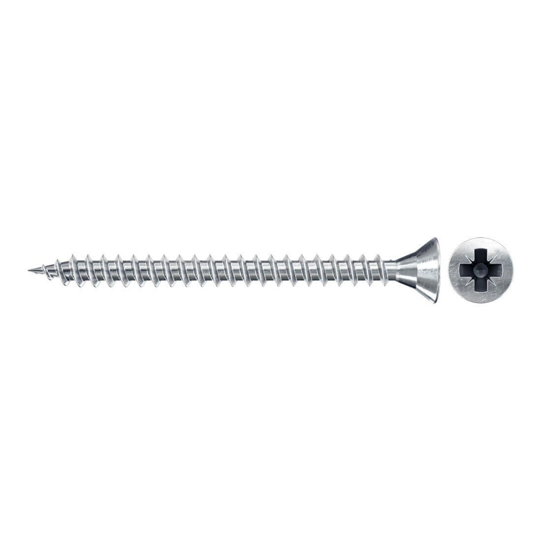 fischer Chipboard Screws 5.0 x 40 Countersunk Head Blue-Galvanised Full Thread Phillips — image 1