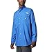 Columbia Men's PFG Bonehead II Long Sleeve Shirt, Cotton, Relaxed Fit, Medium, Vivid Blue