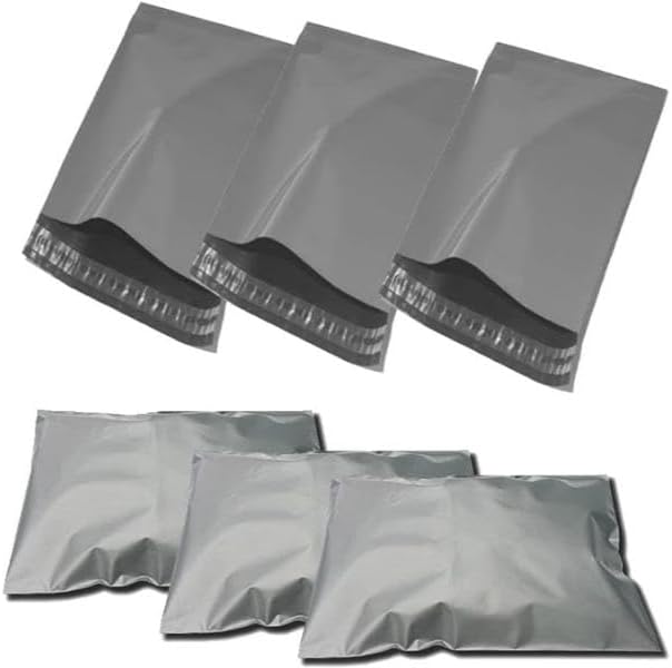 G4GADGET 50 Micron 14 x 21 Polythene Mailing Bags Self Seal Grey