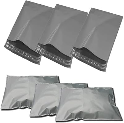 G4GADGET 50 Micron 14 x 21 Polythene Mailing Bags Self Seal Grey