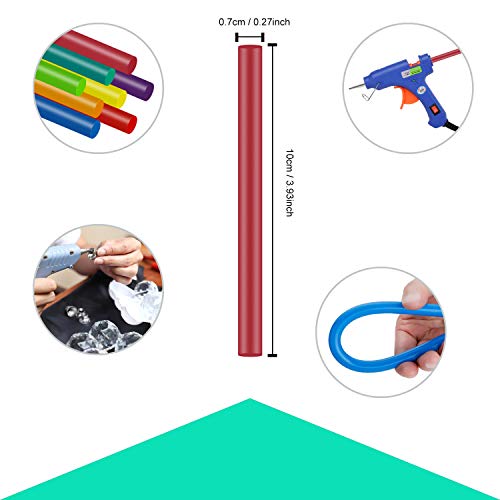 Hot Glue Sticks,15 Colors,Mini Glue Sticks, EVA Glue Mini Size Hot Melt Glue Adhesive Sticks for Glue Gun Mini DIY Art Craft,90pcs, 6pcs Per Color,Diameter 0.28", Length 3.9"