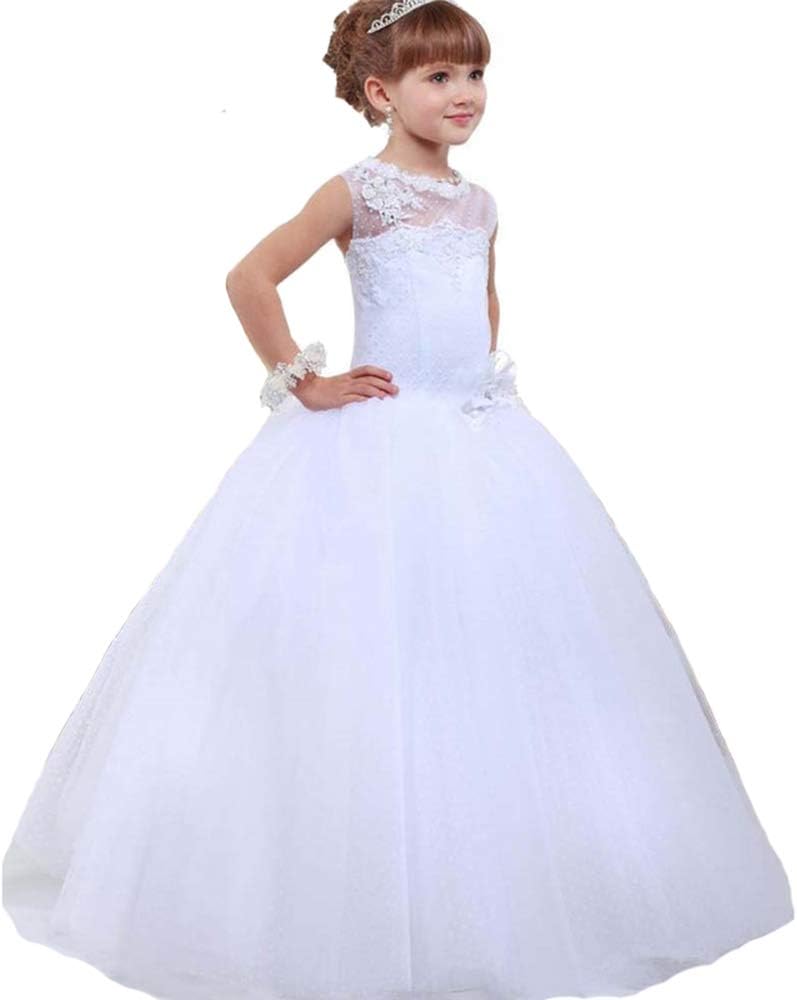 swiss dot flower girl dress