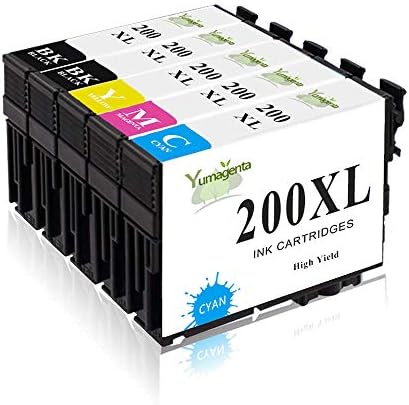 5 Pack 200XL Remanufactured Ink Cartridges Replacement for EPSON 200 Ink,Latest Update,Compatible with Epson WF-2540 2530 2520 2010F 2010W Expression Home XP-410 400 200 300 310 Printer