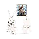 Personalized Pet/Cat/Dog Photo Necklace 925 Sterling Silver Pendant Chain Custom Picture Necklaces Handmade Gift for Women/Girls/Wife/Mother