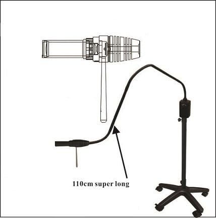 Minston LED Spot-adjustable Lamp KS-Q5-1 110cm Super Long Goose Neck and Thin Flexible Arm with Stainless Steel Handle on Lamphead Mobile Type in Black Color