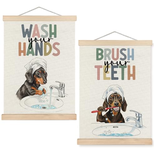 Spbl&l Funny Dachshund Bathroom Wall Art Weiner
