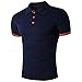 Hestore Men's Polo Shirt Slim Fit Cotton Collar Stays Uniforms