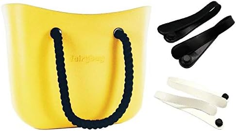 Women Fairy Bag Casual Tote Handbag Loop Bag EVA Waterproof Yellow + 2 Strap