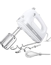 Hand Mixer Electric, Handheld Kitchen Mixers, 5 Speed and Turbo Boost, Food Beater for Easy Baking Whipping Cake Egg Cream, with 5 Stainless Steel Attachments