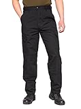 TACVASEN Mens Casual Military Army Style Cargo Camo Combat Work Pants Trousers S Black