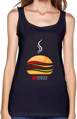 Susueky Women's Burger Hamburger Design Sleeveless Tank Top S