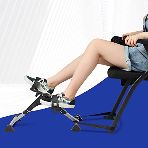 ORFORD Pedal Exerciser, Portable Exercise Bike , Folding Peddler Under Desk, Exercise Bicycles for Seniors with LCD Display for Arms, Legs, Black