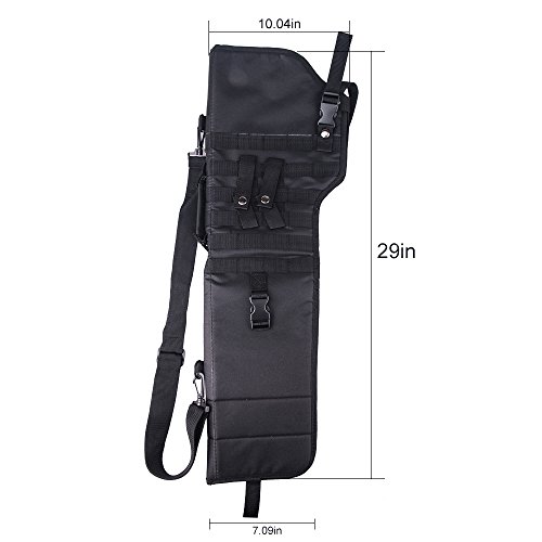 aokur Tactical Pistol Scabbard Holster Molle Rifle Sling Case Bag for Tactical Shotgun Outdoor Hunting (Black)