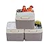 DECOMOMO Foldable Storage Bin Collapsible Sturdy Cationic Fabric Storage Basket Cube W/Handles for Organizing Shelf Nursery Home Closet (Jumbo - 19.7 x 15.8 x 11.8) (Grey, Extra Large - 3 Pack)