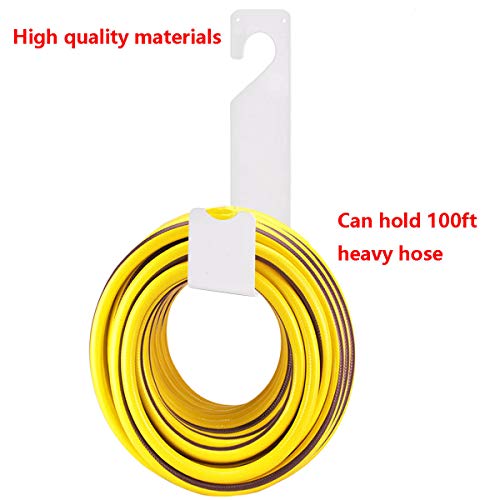 NIDAYE Garden Hose Holder - Wall Mount Heavy Duty Rust-Free Hose Hook Powerful Hose Hanger Hold 100ft Hose (White) - Keep Your Backyard Neat and Clean