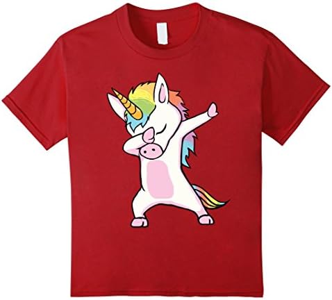unisex-child Unicorn cute dabbing T-Shirt Funny Dab Dance Gift Shirt 12 Cranberry