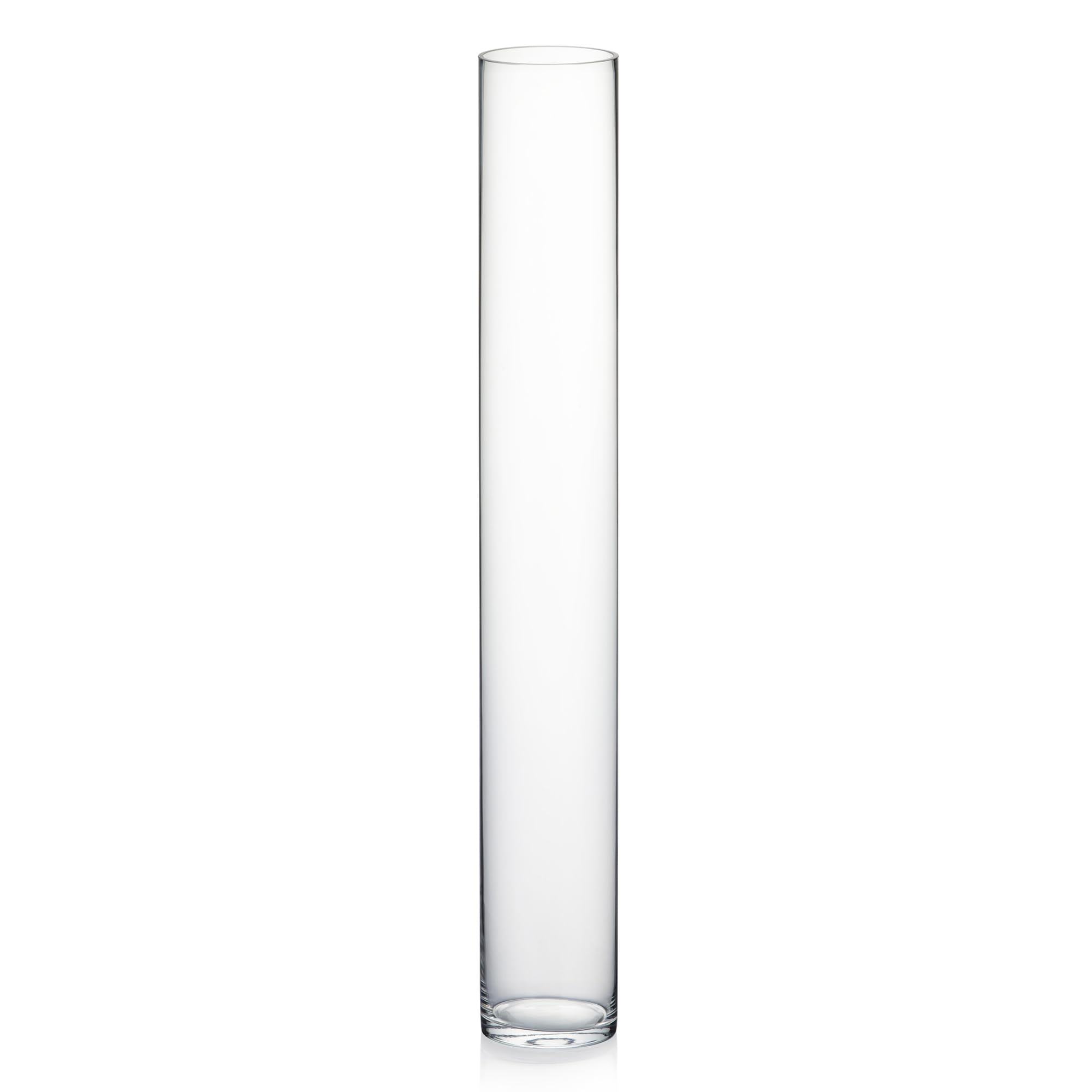 WGV Cylinder Vase, 4" W x 28" H, Floral Container, Glass Centerpiece for Wedding Party Event, Home Office Decor, Clear, 1 Piece