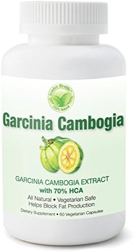 Garcinia Cambogia 1,600mg Extract with 70% HGA By Tender Health - Helps Block Fat Production & for Healthy Fast Weight Loss. (60 Veggie Capsules)
