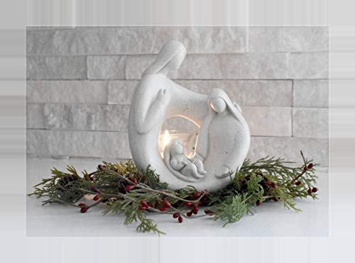 Loving Memories Christmas Nativity Statue with Candle Holder for Unique Gift for Holidays