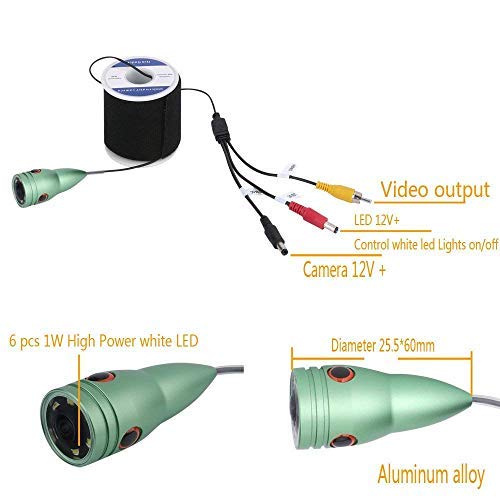 7 ‘pouces Moniteur Couleur 30m 1000tvl Kit De Caméra Vidéo De Pêche Sous-marine, Hd Wifi Sans Fil Pour Ios Android App Prend En Charge L’enregistrement Vidéo Et Prend Des Photos Ccd Couleur Et Caméra