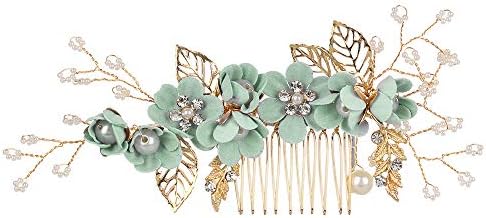 Bridal Hair Comb Simulated Pearls Hair Pins Comb Rhinestone Crystal Hair Clips Flower Leaves Wedding Hair Accessories Headpiece