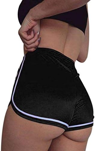 Women Summer Sports Shorts Daoroka Sexy High Waist Elastic Yoga Running Casual Pocket Hot Pants