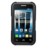 Eagle Cell Alcatel OneTouch Evolve 2 Hybrid Armor Protective Case Stand/Built in Screen Protector - Retail Packaging - ST8 Black
