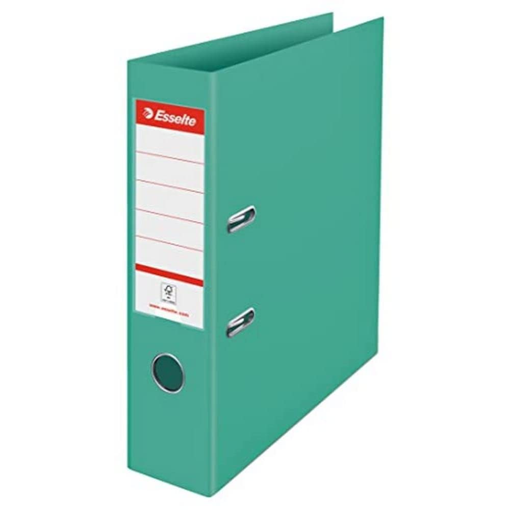 Esselte Lever Arch File, 500 Sheet Capacity, 75mm Spine, Light & Durable A4 Folder, Home/Office Use, Embossed Pattern, Colour'Breeze Range, Green, 626213