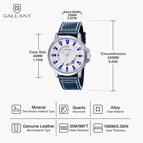 Mens Watch, Analog Quartz Watch for Men with Genuine Leather Strap Fashion Waterproof Watches Calendar Date Luminous Wristwatch - Luxury Casual Classic Dress Gift