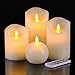Ry-king Flameless Candles Set of 4 Real Wax Dancing Flame LED Candles with 10-Key Remote Control 2/4/6/8 Hours Timer, Ivory Color