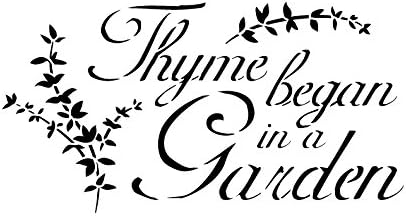 Word Stencil - Thyme Began in A Garden - Elegant - 6" x 11"