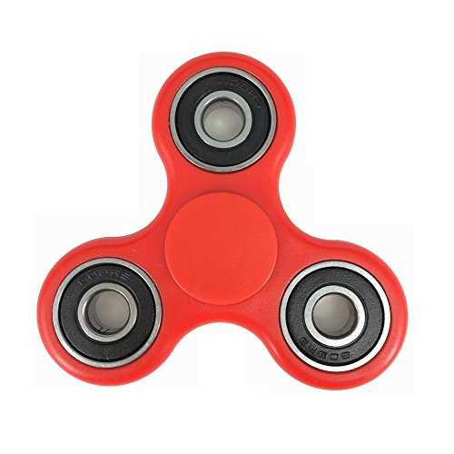 Fidget Spinner Toy Ultra Durable and Quiet High Speed Ceramic Bearing - Perfect for ADD, ADHD, Anxiety, and Autism Adult Children (Red)