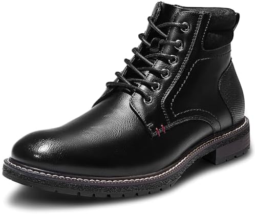 bruno marc men's cap toe combat dress casual chukka boots BRUNO MARC Men s Synthetic Leather Chukka Dress Boots