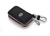 YIKA Car key Chain bag Genuine Leather Car Smart KeyChain Keyring Wallet Zipper Case Auto Remote Key Fob For Mercedes Benz