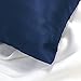 Spasilk Pure Silk Pillowcase, Charmeuse Silk Pillowcase, Hypoallergenic Pillowcase, Queen Sized, Navy