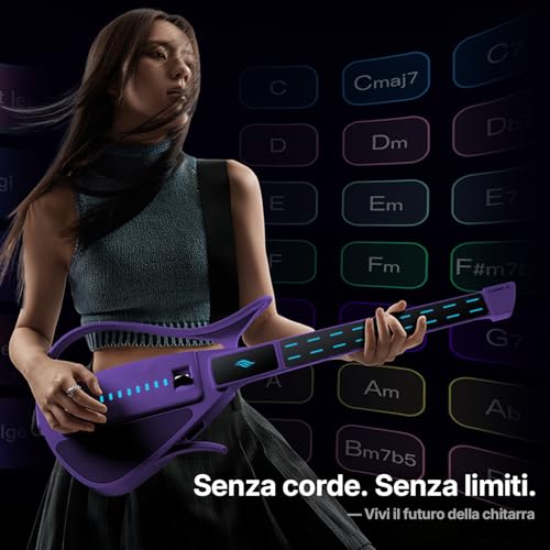 Enya CYBER-G Smart Guitar with LED Keys and Speaker and APP | Drum & Bass, hundreds of sounds, silent and portable guitar, ideal for quick and easy learning