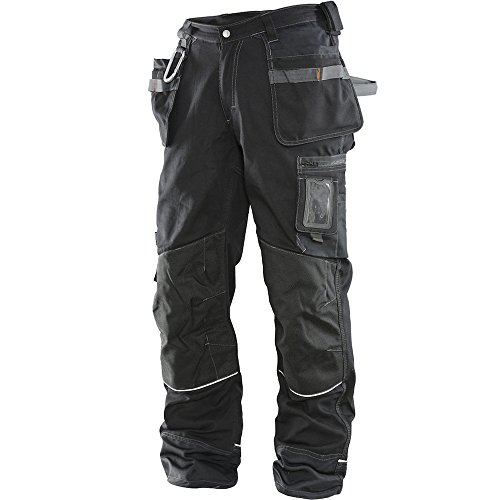 JOBMAN Workwear Men's Ultimate Craftsman's Workpants, Black, 32x34