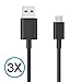Micro USB Cable, Trianium Atomic S Battery Case Charging Cable [Micro-USB to USB Cable] - High Speed USB 2.0 Micro B Sync and Charge Cable (Black -3Pack)