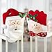 Christmas Chair Covers Slipcovers for Dinning Room, Set of 2 Mr & Mrs Santa Claus Hat Christmas Chair Back Covers for Xmas Decorations Home Kitchen Decor