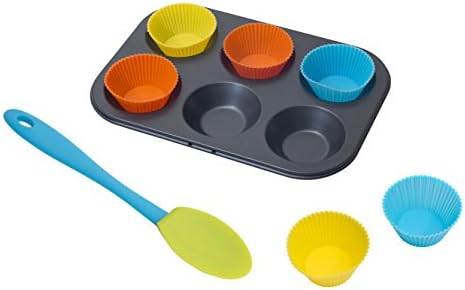 Casdon Little Cook SupRchef 6 Mini Cupcake Set with Spatula, Multicolored
