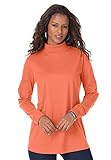 Roamans Women's Plus Size Mockneck Long Sleeve Ultimate Tee