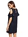 Milumia Women's Summer Cold Shoulder Ruffle Sleeves Shift Dress Navy L