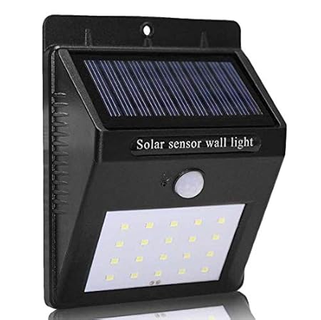 DFS Smart Sensor and Solar Power LED Wall Light 20 LED PIR Motion Sensor Outdoor Security Lamp Waterproof Garden Wall Lamp Landscape Lights (1 YR Warranty)