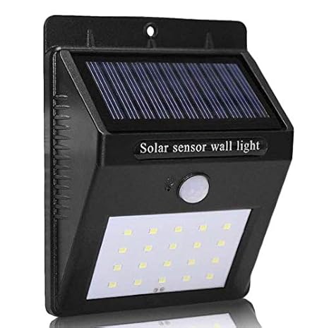 DFS Smart Sensor and Solar Power LED Wall Light 20 LED PIR Motion Sensor Outdoor Security Lamp Waterproof Garden Wall Lamp Landscape Lights (1 YR Warranty)