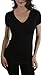 ToBeInStyle Women’s Beautiful Wardrobe Classic Short Sleeve V-Neck T-Shirt (3X, Black)