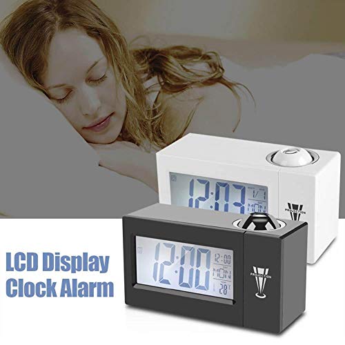 Leegoal Digital Alarm Clock, LED Acoustic Projection Alarm Clock, Children Sleep Training Clock Alarm Temperature Display Night Light Clock